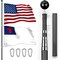 G128 Combo Pack: 20 Ft Telescoping Aluminum Flagpole (Black) & American and Christian Flags 3x5 Ft, Both StormFlyer Series Embroidered 220GSM Spun Polyester | Pole with Flags Included